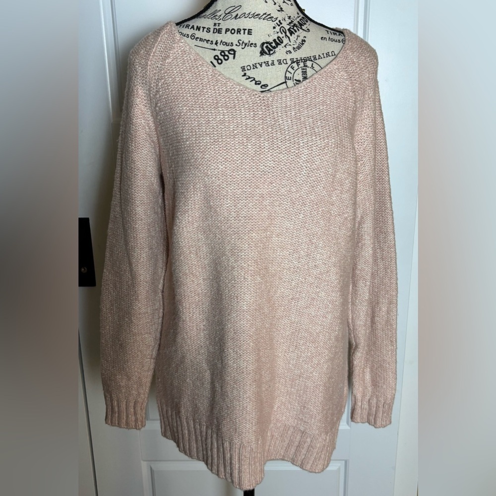 Lauren Ralph Lauren‎ Blush Pink V-Neck Cotton Blend Pullover Sweater Medium